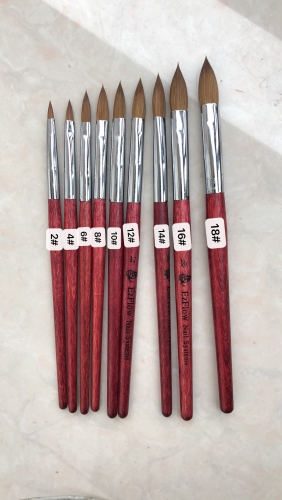 قلم کاشت ناخن دسته چوبی قرمز ۱۸.۳ سانتی متر#12