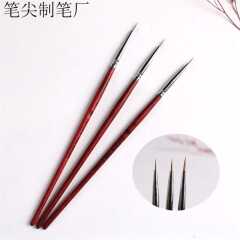 قلم طراحی ناخن دسته چوبی قرمز ۱۸.۳ سانتی متر(۲#)